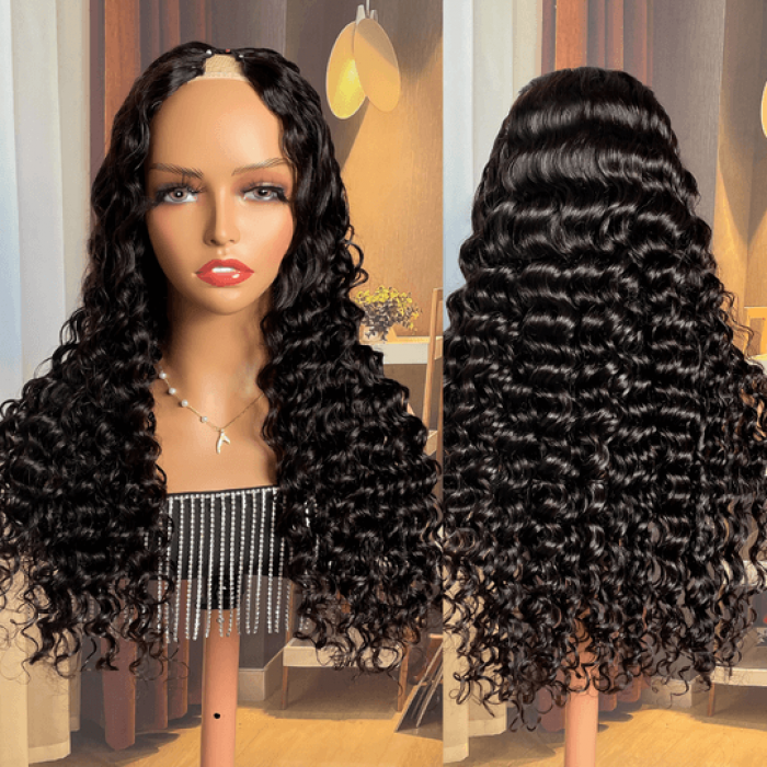 Deep Wave Hair 13x4 Pre Plucked Human Hair Lace Front Wigs