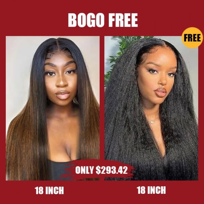 Hurela High Quality Straight Hairstyles 13*5 Lace Front Wig Virgin Human Hair Wig 150% Density #FB30 Color