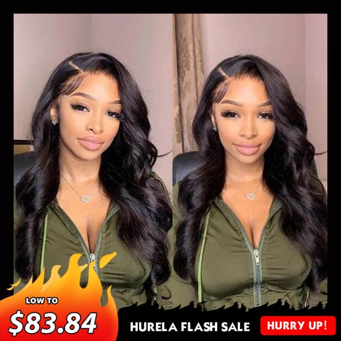 Hurela 100% Human Virign Hair Body Wave Natural Color Wig