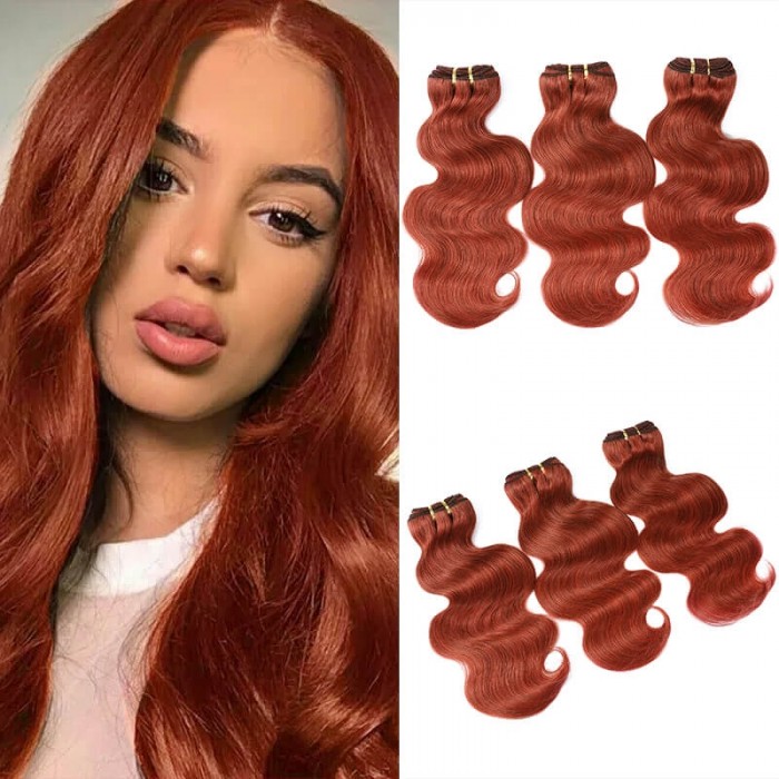 Hurela High Quality Peruvian Human Hair 3 Bundles Body Weave Hair Deals 8-26 Inch #33 Color