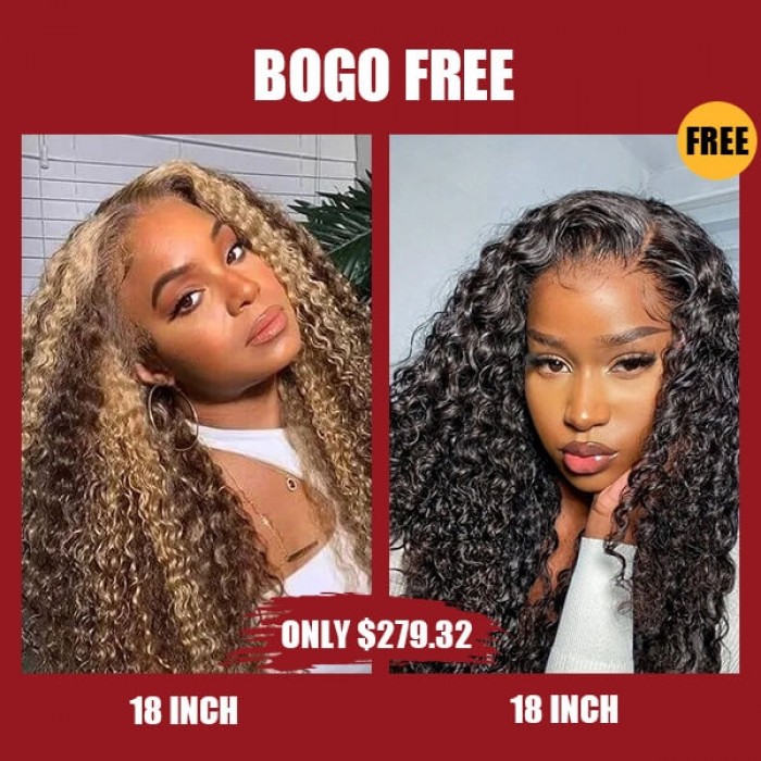 Hurela Lace Part Wig Jerry Curly Wigs Virgin Hair Wigs With Baby Hair #TL412 Bogo Free