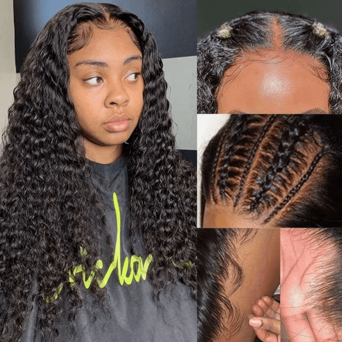 Hurela Jerry Curly 13x6 Lace Front Wigs 150% Density Pre-plucked Human Hair Wigs with Baby Hair Natural Color