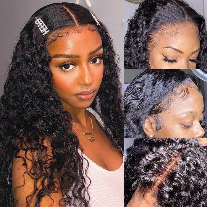 Water Wave Pre-plucked 13x4 Human Hair Lace Front Wigs