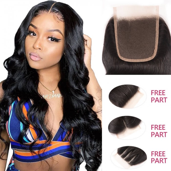 Hurela Body Wave Virgin Human Hair 4x4 Lace Closure