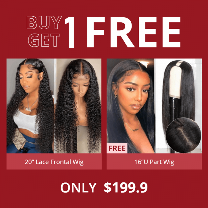 Hurela New 13x4 Lace Front Wigs Jerry Curly Human Hair Wigs With Baby Hair Bogo
