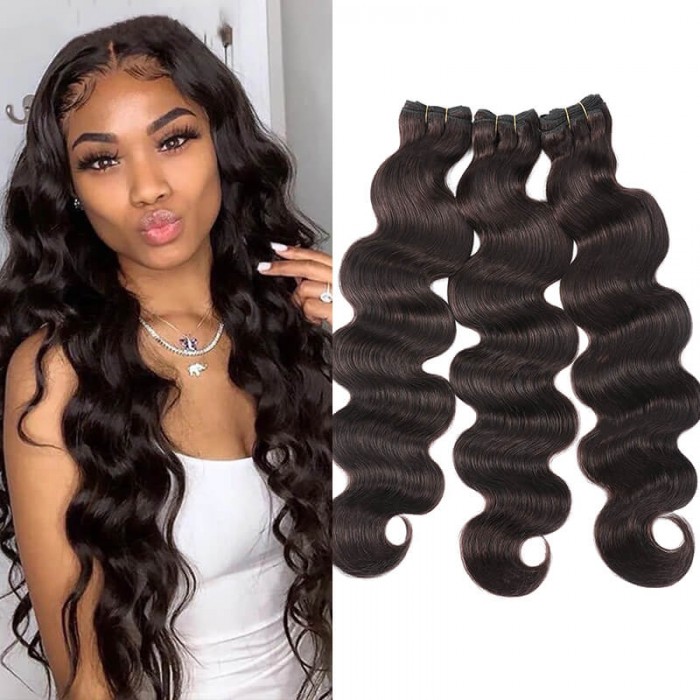 Hurela Peruvian Human Hair Body Wave Hair 3 Bundles Deals 8-26 Inch #2 Color
