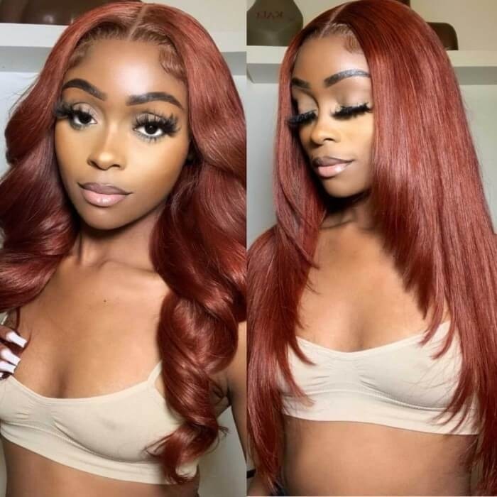Hurela 150% Density Long Straight 13x4 Lace Frontal Wigs Natural Color