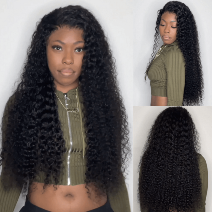 Hurela 13x4 Lace Front Wigs Jerry Curly Human Hair Wigs With Baby Hair Facebook ad Special Sale