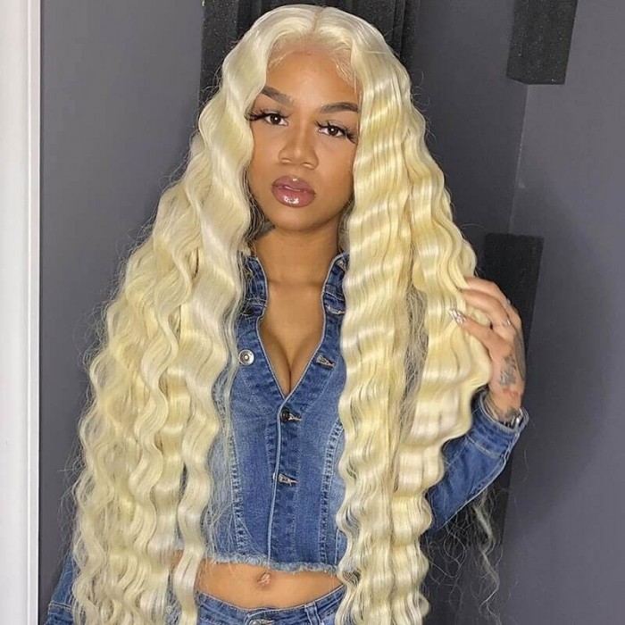 Hurela 13X4 Lace Front Wig 150% density Natural ColorBody Wave Pre-plucked Lace Front Wig 150% density Natural Color