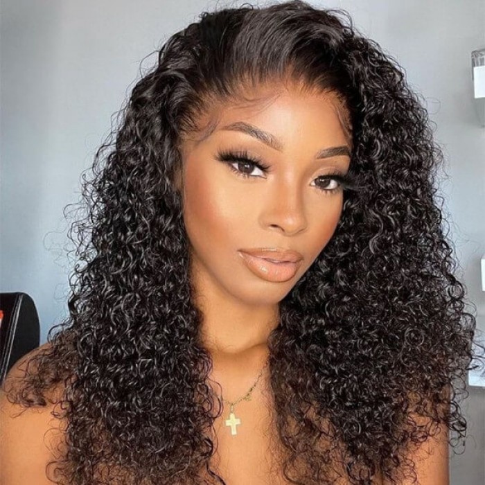 Hurela Cheap U Part Wig Real Hair Jerry Curly Wigs Human Hair Glueless Wig 150% Density Clearance Sale