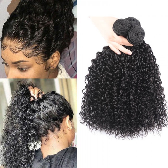 Hurela Malaysian Curly Hair Weave 3 Bundles Deals Remy Human Hair