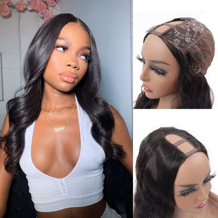 U Part Wig Glueless Human Hair Wigs