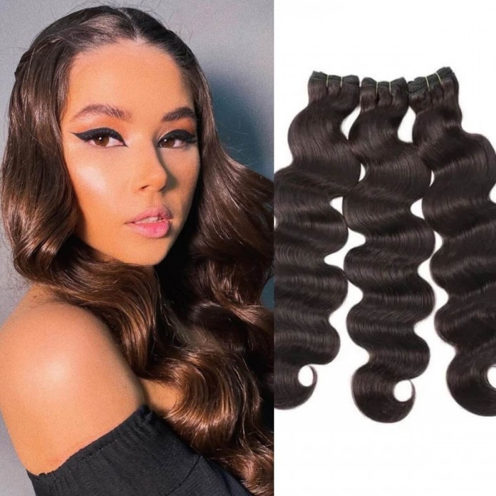 Extra 20% OFF | Code: G20---Hurela Brazilian Human Hair 3 Bundles Deals Body Wave human hair 8-26 Inch #2 Color