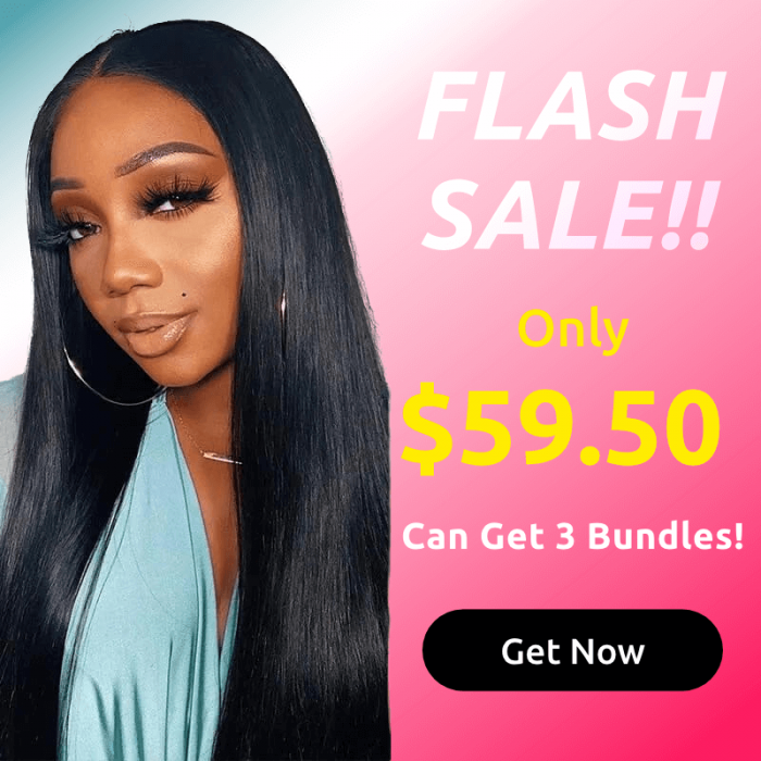 Hurela Brazilian Straight Human Hair Weave 3 Bundles Remy Human Hair Natural Black Color Facebook ad Special Sale