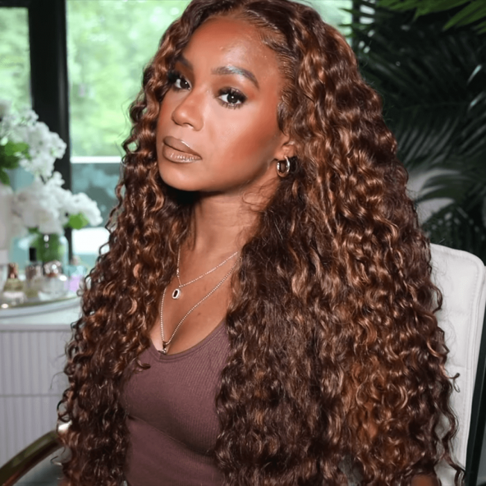 Hurela Highlight Color 13x4 Water Wave Lace Front Human Hair Wig Colored Wigs For Women 150% Density Facebook Special Sale