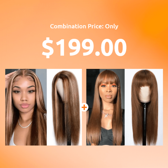 Hurela Blonde Highlight Piano Color Lace Part Wig