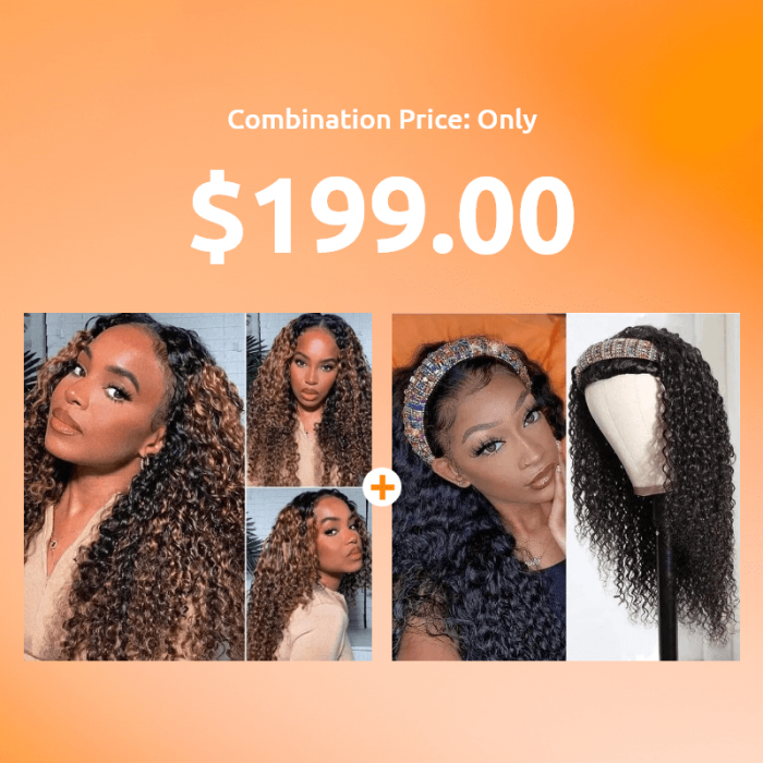 Hurela 18 Inch U part FB30 Jerry Curly Wig And 18 Inch Headband Jerry Curly Wig Mid Of Year Sale