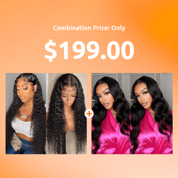 Hurela 16 Inch 13*4 Lace Jerry Curly Wig And 16 Inch Lace Part Body Wave Wig Mid Of Year Sale