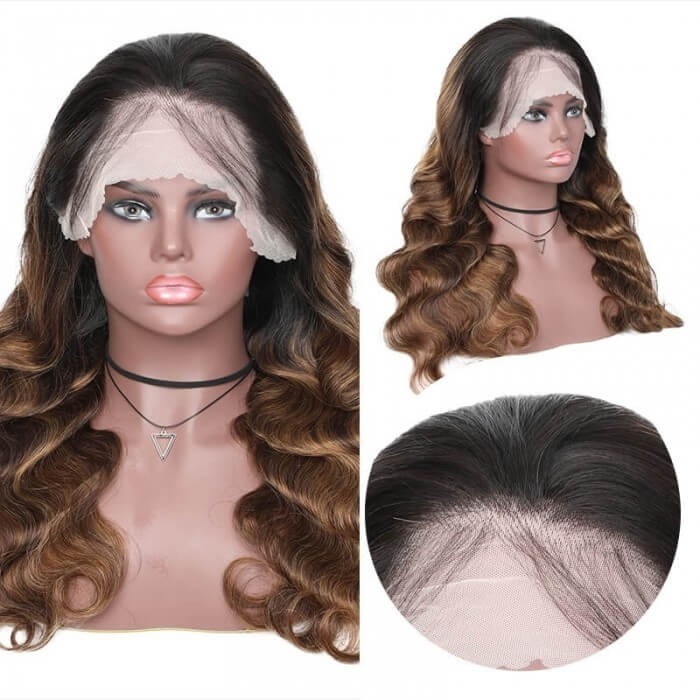 Hurela 13X4 Lace Front Wig 150% density Natural ColorBody Wave Pre-plucked Lace Front Wig 150% density Natural Color
