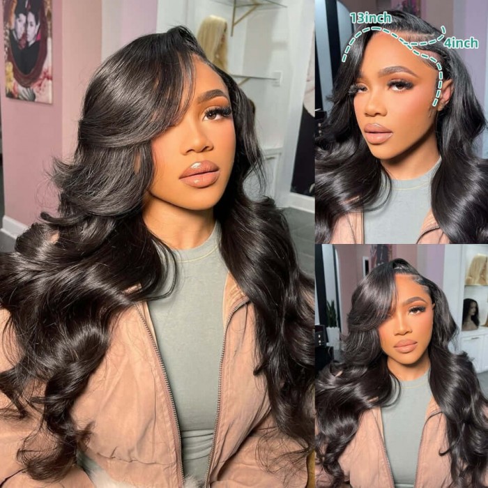 Hurela High-Quality Body Wave 13x4 Glueless HD Lace Front Wigs With Baby Hair Heavy Density