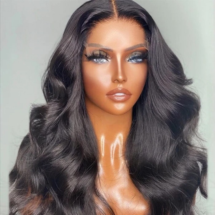 Hurela Top Wig Body Wave Human Hair Wigs Pre Plucked 4x4 Human Lace Closure Wig 150% Density Facebook ad Special Sale