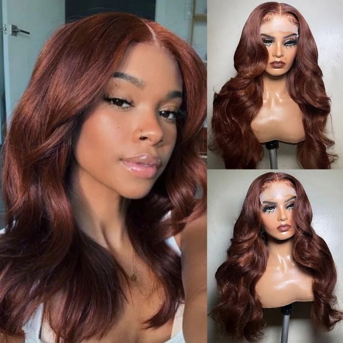 Hurela 13X4 Lace Front Wig 150% density Natural ColorBody Wave Pre-plucked Lace Front Wig 150% density Natural Color