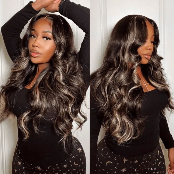 Hurela 13X4 Lace Front Wig 150% density Natural ColorBody Wave Pre-plucked Lace Front Wig 150% density Natural Color