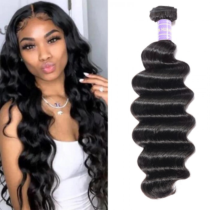 Hurela Hair 7A Loose Deep Wave Virgin Hair Weave 1 Bundle 100% Virgin Human Hair Extensions Checkout Gift