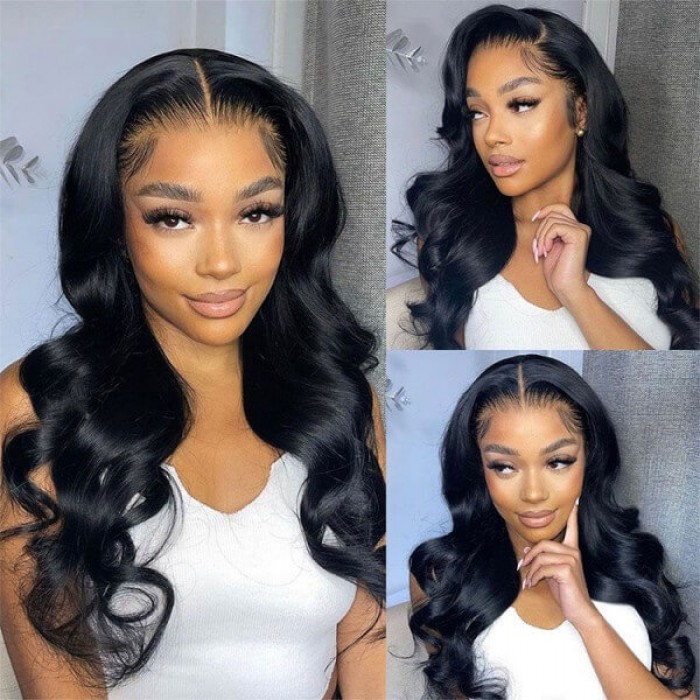 Hurela Pre Plucked HD Lace Wigs Human Hair Long Body Wave Hair 5x5 Lace Closure Wigs 150% Density Blackfriday Sale(7:00-8:00pm)
