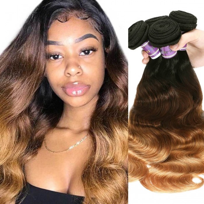 Hurela Cheap Balayage Ombre Body Wave 4x4 Lace Closure Virgin Human Hair