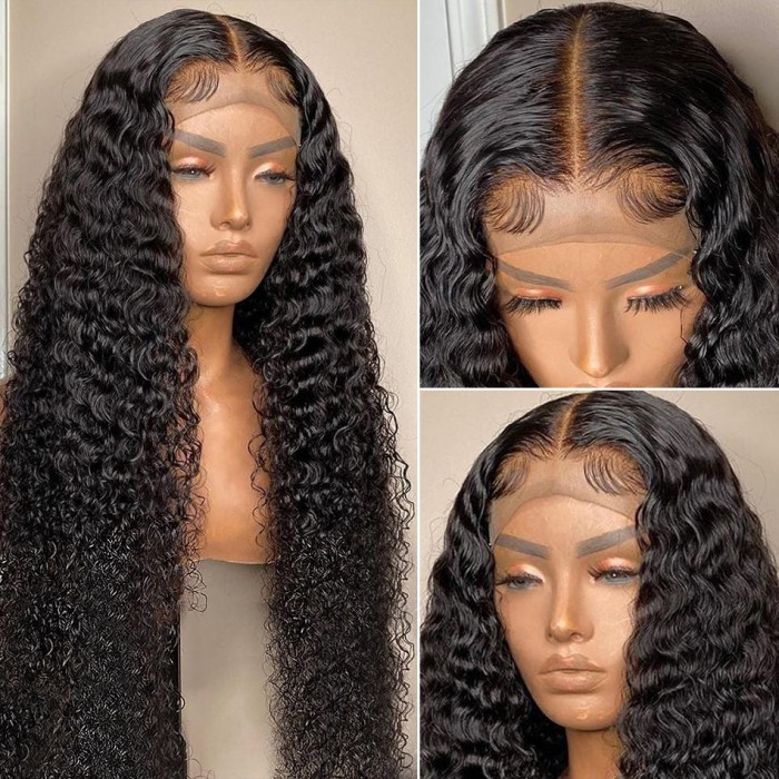 Hurela 5x5 HD Lace Wigs Glueless Curly Wigs With Natural Hairline Human Hair Wig Breathability 150% Density