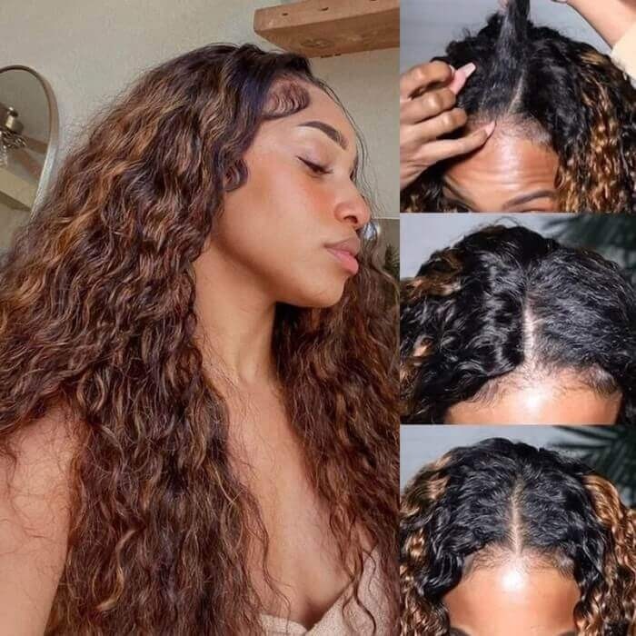 Body Wave Hairstyles Lace Part Wig Human Hair Wigs With Baby Hair 150% Density #FB30 Color