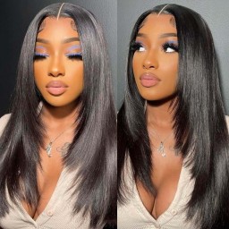Hurela High Quality Straight 13x4 Lace Front Wig 100% Remy Human Hair Wig 150% Density