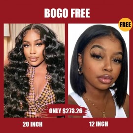 Hurela 20 Inch T Part Wigs Loose Deep Wave Pre Plucked Human Hair Wigs With Baby Hair Tax Bogo Free
