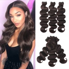 Hurela Brazilian Human Hair 3 Bundles Deals Body Wave human hair 8-26 Inch #2 Color