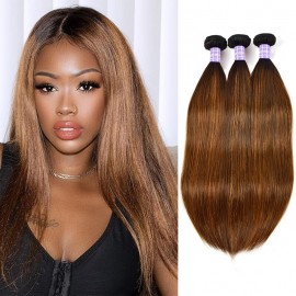 Hurela Straight Malaysian human hair 3 bundles color #FB30