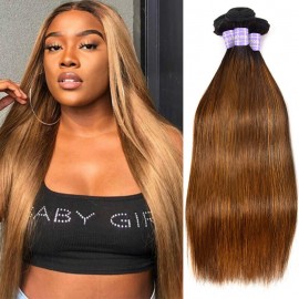 Hurela Balayage Highlights Straight Weave #FB30 Virgin Hair 3 Bundles Peruvian human hair