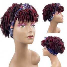Hurela Glueless Spring Twist Headband Short Wig With Dark Red Highlights