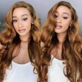 Hurela Highlight Color Body Wave Human Hair Wig 13x4 Lace Front Colored Wigs For Women 150% Density