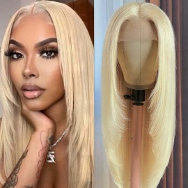 Hurela Cheap 13X4 Lace Front 150% 613 Blond Straight Wig Face Framing Layered Haircut 5x5 HD Lace 180% Density Wig