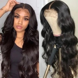 Hurela 5x5 HD Lace Wigs Pre Plucked Body Wave Hair Clear Lace Wig Human Hair 180% Density Online Sale