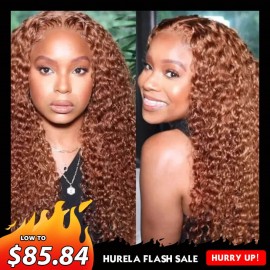 Hurela #Ginger 30 Color Jerry Curly Wigs High Quality Lace Part Human Hair Wigs With Pre Plucked Natural Hairline Crazy Flash Sale