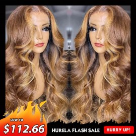 Hurela Highlights Hair 13X5X0.5 T Part Wig Body Wave Best Human Hair TL412 Colored Wigs Crazy Flash Sale