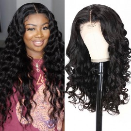 Hurela Cheap 13X4 Lace Frontal Wig Loose Wave Human Hair wigs