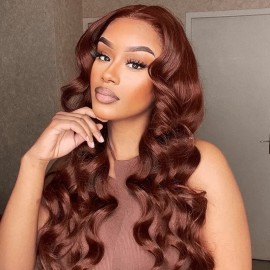 Hurela Reddish Brown Body Wave 13X5 Lace Front Wigs Pre-Plucked With Baby hair Whatsapp Sale