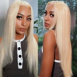 Hurela Cheap 13X4 Lace Front 150% 613 Blond Straight Wig Face Framing Layered Haircut 5x5 HD Lace 180% Density Wig
