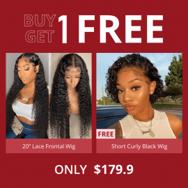 Hurela New 13x4 Lace Front Wigs Jerry Curly Human Hair Wigs With Baby Hair Buy one get one free