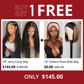Hurela New 13x4 Lace Front Wigs Jerry Curly Human Hair Wigs With Baby Hair Get The Ameera's Same Hair Bogo