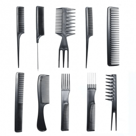 Hurela Hair Care Comb Anti Static Coarse Fine Toothed Tail Pick Combs Black Set For Wet Dry Curly And Straight Hair -T