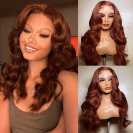 Hurela Reddish Brown Body Wave 13X5 Lace Front Wigs Pre-Plucked With Baby hair Friday Sale